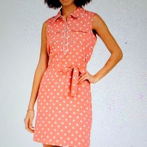 Tommy Hilfiger Dot Print Belted SheathDress